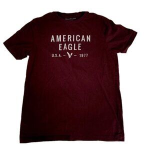 American Eagle Outfitters Super Soft Standard Fit Burgundy Men Small T Shirt